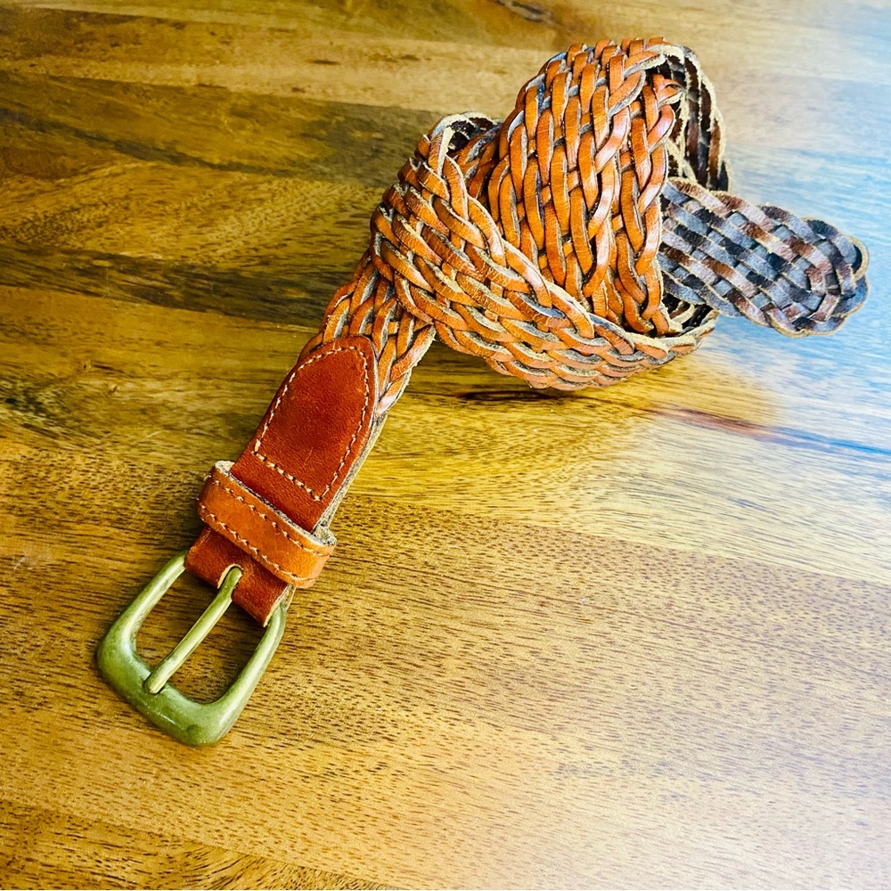 Women’s Woven Leather Belt 1” Genuine Leather Made in Turkey Medium 33”
